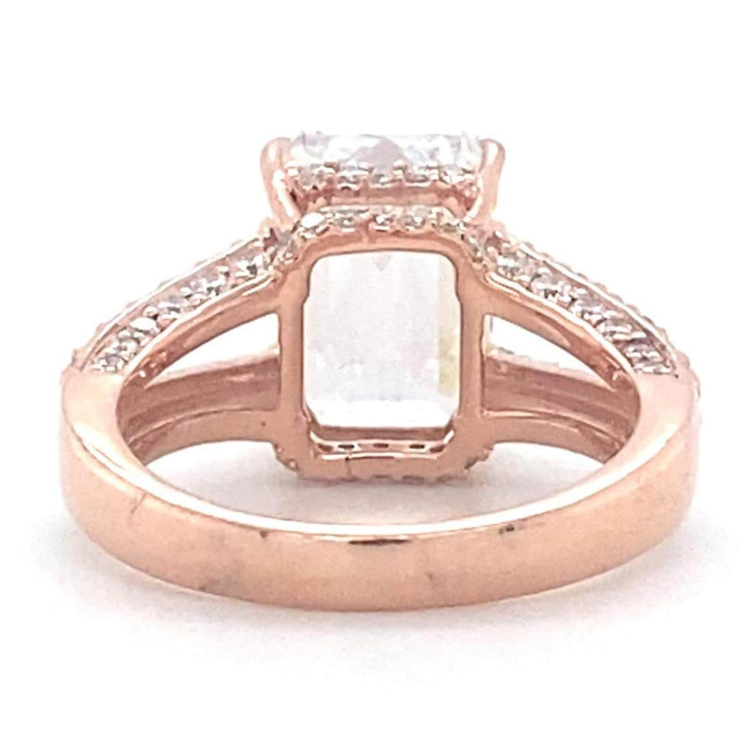 IGI Certified Lab Grown Emerald Cut Diamond Ring: 14k Solid Gold Solitaire Engagement Ring