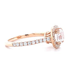 Load image into Gallery viewer, IGI Certified 0.90ct Cushion Cut Lab Grown Halo Diamond Ring: 14K Solid Gold Solitaire Wedding Ring
