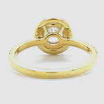 Load image into Gallery viewer, IGI Certified 0.70ct Lab grown Round Solitaire Diamond Ring: 14K Solid Gold Halo Wedding Ring
