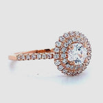 Load image into Gallery viewer, IGI Certified 0.70ct Lab grown Solitaire Halo Diamond ring: 14K Solid Gold Promise Wedding Ring
