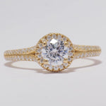 Load image into Gallery viewer, IGI Certified Lab grown Halo Solitaire Engagement Ring: 14K Solid Gold Diamond Wedding Ring
