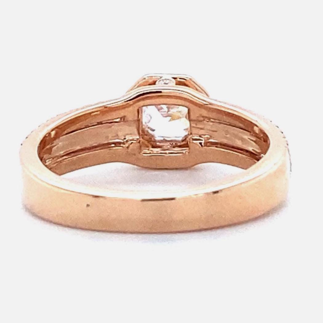 IGI Certified Lab grown Asscher Halo Engagement Ring: 14K Solid Gold Solitaire Wedding Ring