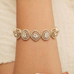 Load image into Gallery viewer, Multi-Shape Natural Diamond Double Halo Bracelet: 14k Solid Gold Bridal Jewellery, Certified Jewelry
