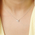 Load image into Gallery viewer, 14k Solid Gold Natural Diamond Stacking Necklace: Two-Stone Minimalistic Jewellery, Certified Jewelry
