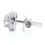 Load image into Gallery viewer, Solitaire Natural Diamond Earrings: 14k Solid Gold Halo Pave Minimalistic Studs, Certified Jewelry
