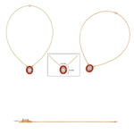 Load image into Gallery viewer, Natural Ruby &amp; Oval Natural Diamond Necklace: 14k Solid Gold Stacking Gemstone Jewellery, Certified Jewelry
