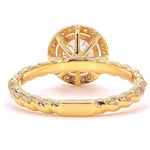 Load image into Gallery viewer, Round Solitaire Halo Diamond Ring, 14k Solid Gold, Natural Diamonds, Twisted Band Engagement Ring, Bridal Jewellery, Certified Jewelry
