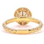 Load image into Gallery viewer, Round Solitaire Halo Diamond Ring, 14k Solid Gold, Natural Diamonds, Twisted Band Engagement Ring, Bridal Jewellery, Certified Jewelry
