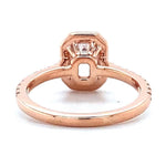 Load image into Gallery viewer, IGI Certified Emerald Cut Lab Grown Solitaire Diamond Ring: 14K Solid Gold Halo Engagement Ring
