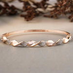 Load image into Gallery viewer, Wavy Natural Diamond Pave Cuff Bracelet: 14k Solid Gold Stackable Minimalist Jewelry, IGI Certified, Ready To Ship
