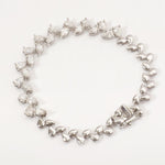 Load image into Gallery viewer, Pear Natural Diamond Tennis Bracelet: 14k Solid Gold Leaves Stackable Bracelet, HRD Certified, Ready To Ship
