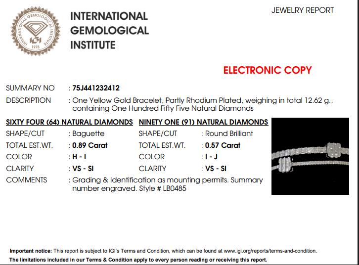 Baguette & Round Natural Diamond Cuff Bracelet: 14k Solid Gold Cluster Illusion Jewelry, IGI Certified, Ready To Ship