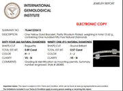 Baguette & Round Natural Diamond Cuff Bracelet: 14k Solid Gold Cluster Illusion Jewelry, IGI Certified, Ready To Ship