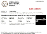 Baguette & Round Natural Diamond Cuff Bracelet: 14k Solid Gold Cluster Illusion Jewelry, IGI Certified, Ready To Ship