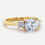 Load image into Gallery viewer, IGI Certified 1ct Lab Grown Diamond Ring: 14K Solid Gold Three Stone Engagement Ring
