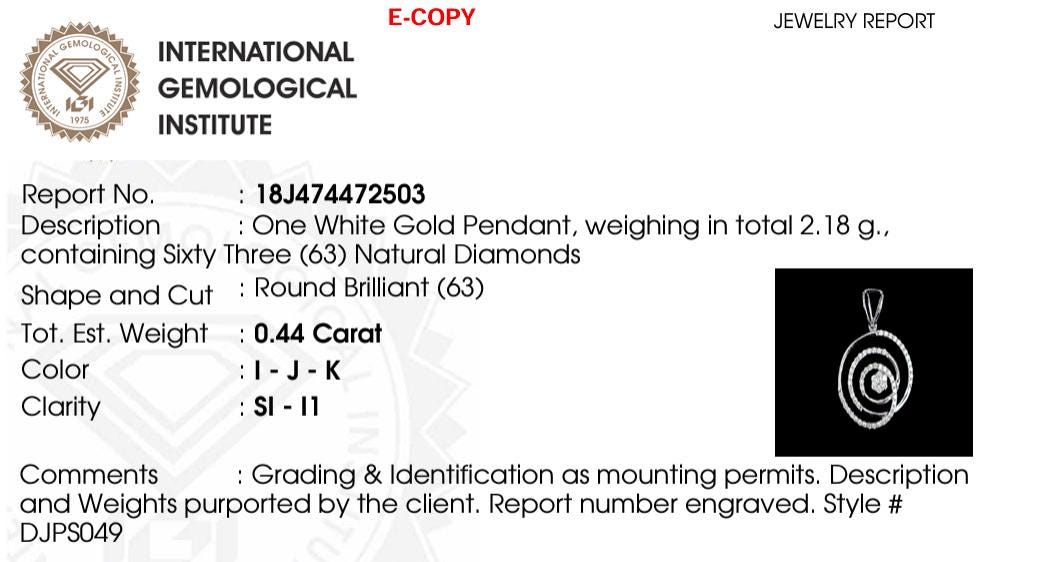 Spiral Natural Diamond Pendant: 14k Solid Gold Swirl Stackable Necklace, IGI Certified, Ready To Ship