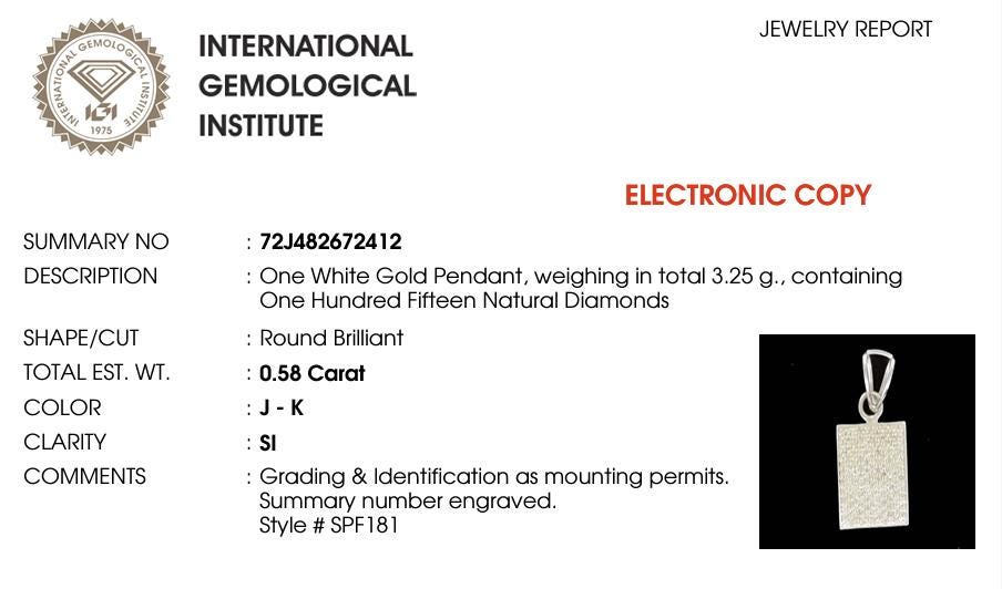 Square Pave Natural Diamond Pendant: 14k Solid Gold Stackable Everyday Necklace, IGI Certified, Ready To Ship