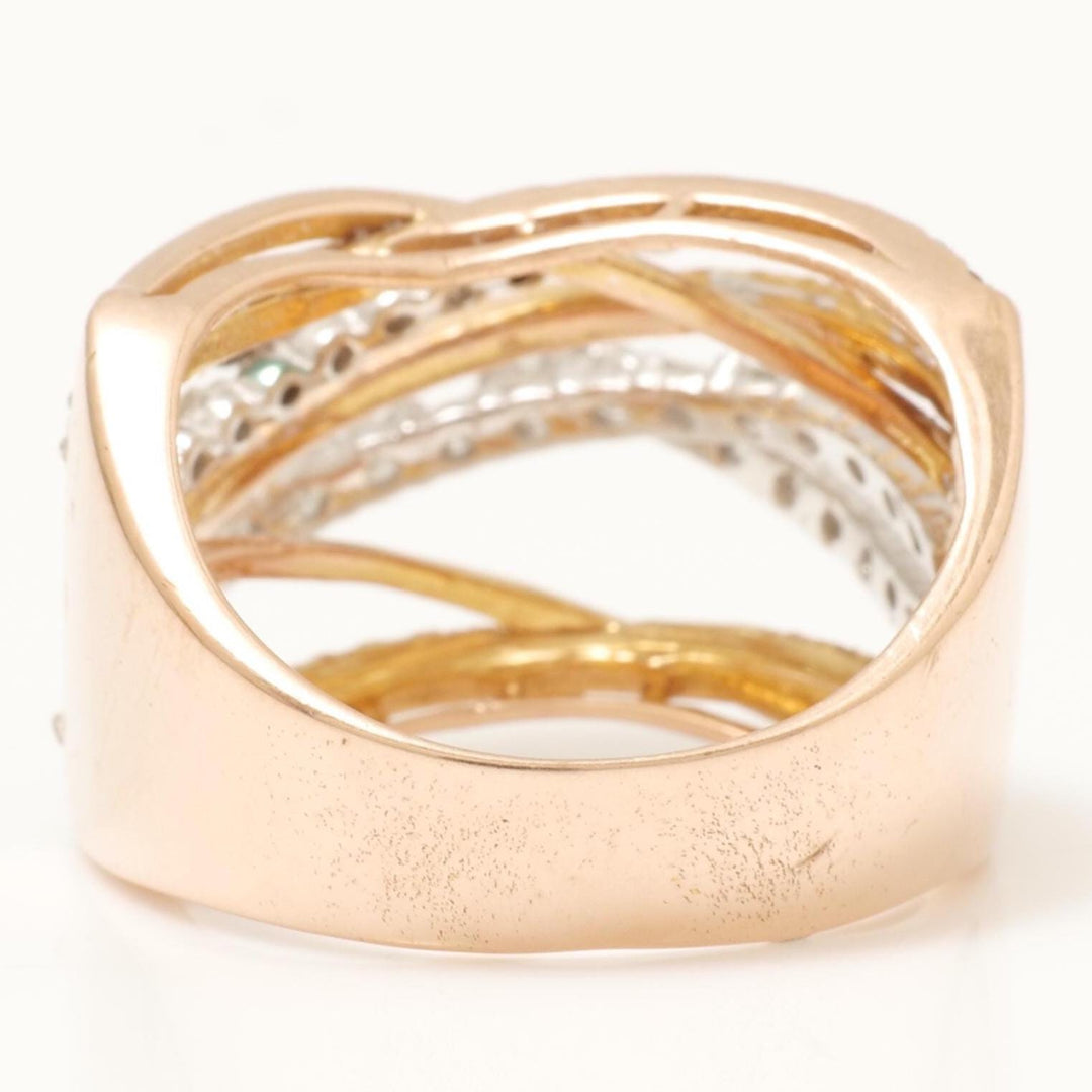 Criss Cross Natural Diamond Band Ring: 14k Solid Gold Wide Cocktail Statement Ring, Certified Jewelry