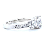 Load image into Gallery viewer, IGI Certified 1ct Lab-grown Diamond Engagement Ring in 14k Solid Gold: 3 Stone Princess Cut Wedding Ring
