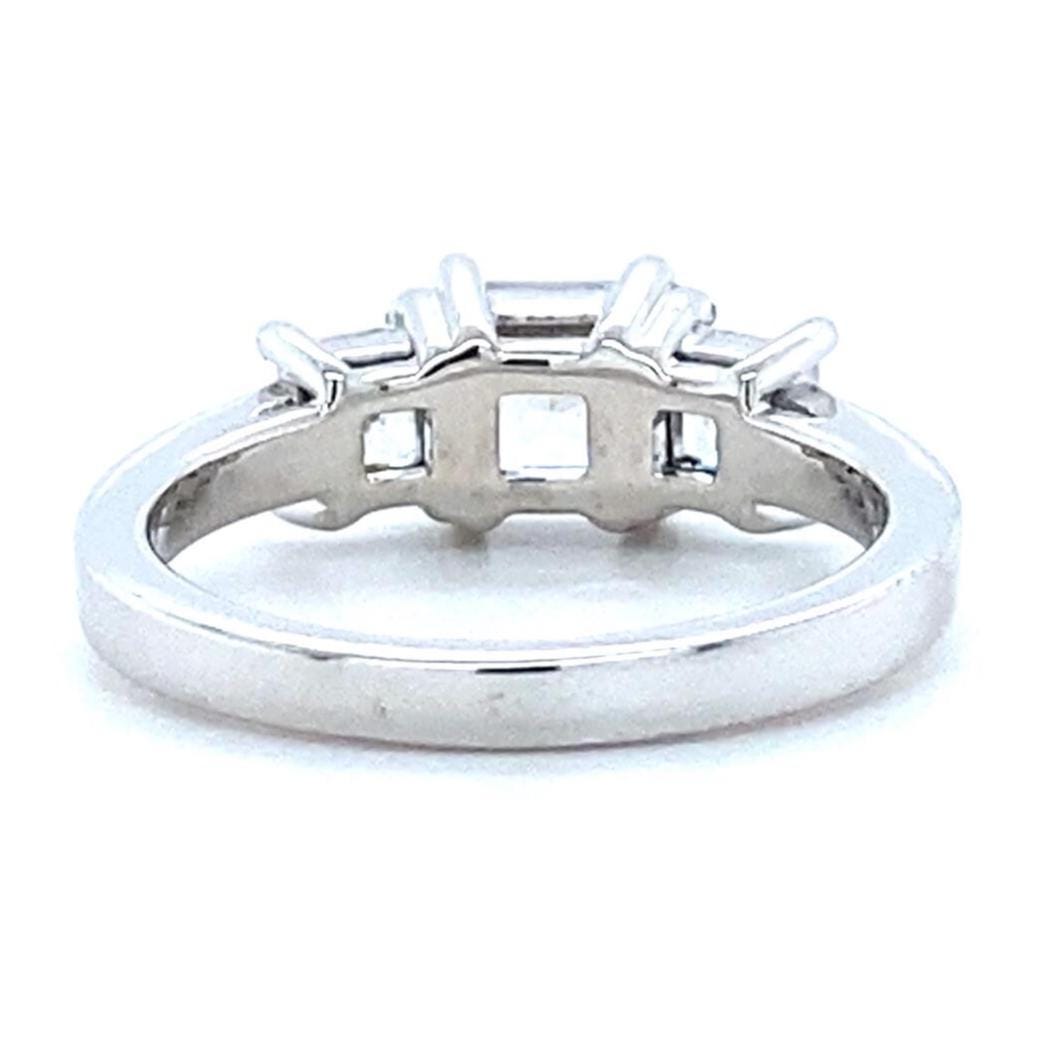 IGI Certified 1ct Lab-grown Diamond Engagement Ring in 14k Solid Gold: 3 Stone Princess Cut Wedding Ring