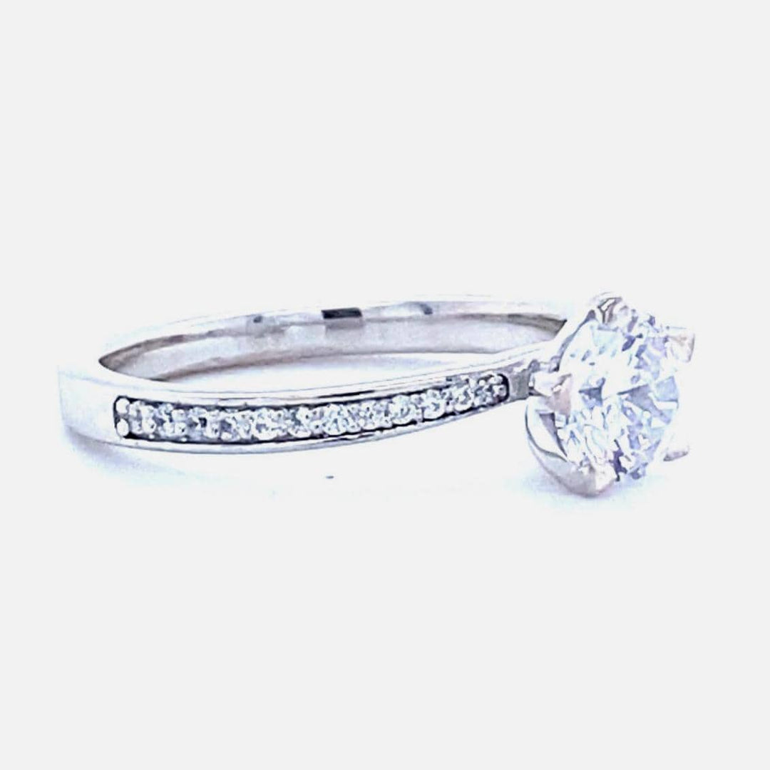 IGI Certified Lab Grown Round Solitaire Ring: 14K Solid Gold Engagement Jewelry