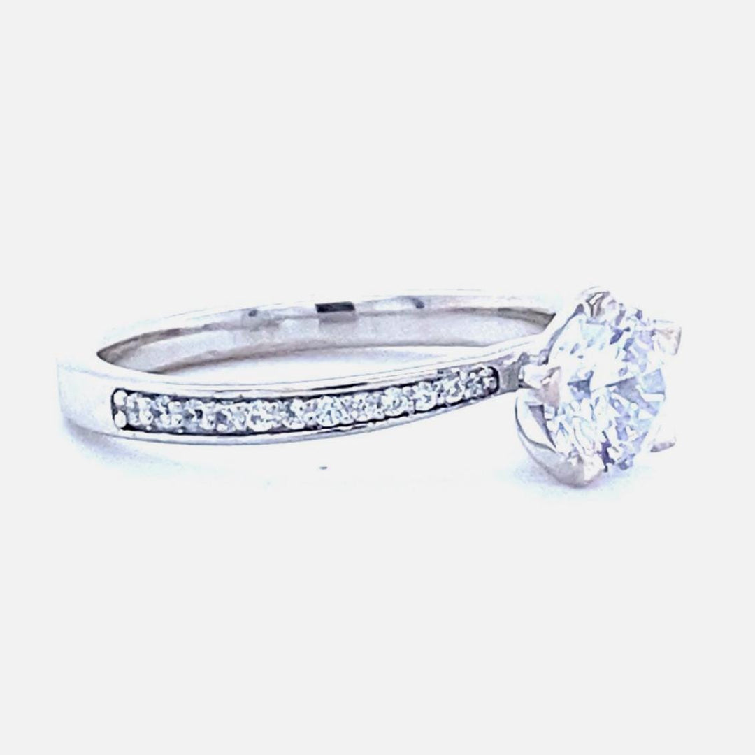 IGI Certified Lab Grown Round Solitaire Ring: 14K Solid Gold Engagement Jewelry