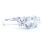 Load image into Gallery viewer, IGI Certified 3 Stone Lab Grown Diamond ring: 14K Solid Gold Wedding Ring
