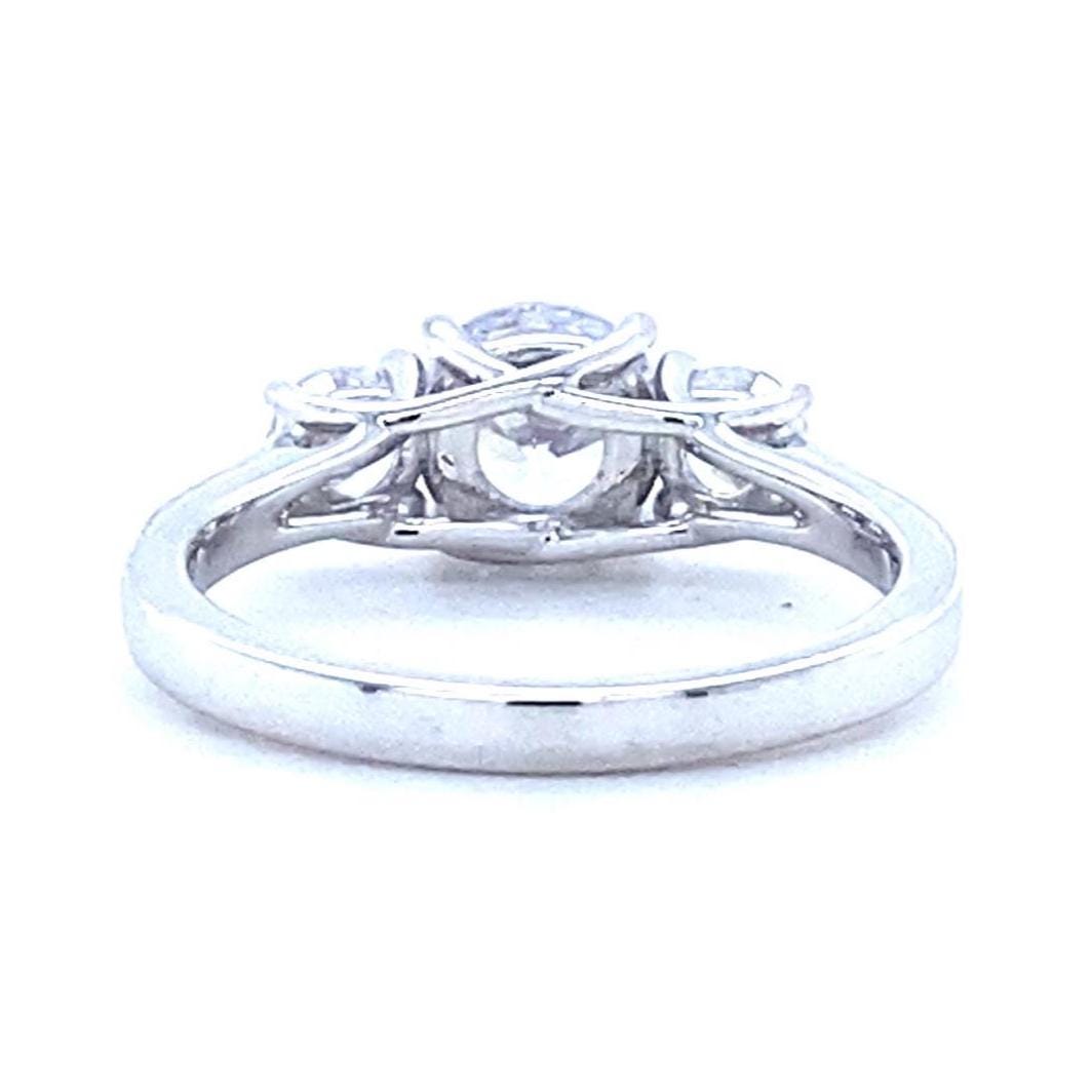 IGI Certified 3 Stone Lab Grown Diamond ring: 14K Solid Gold Wedding Ring