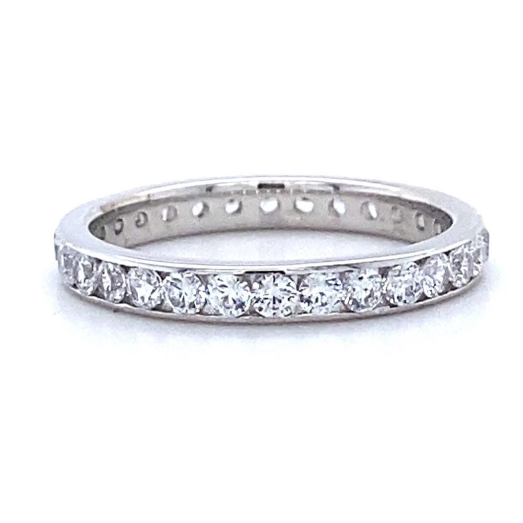 IGI Certified Lab Grown Eternity Diamond Band: 14k Solid Gold Channel Set Stackable Ring