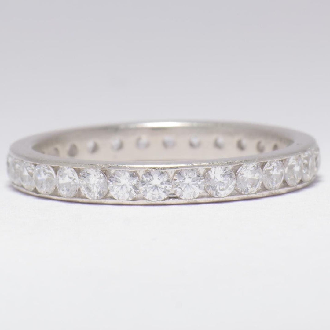 IGI Certified Lab grown Diamond Channel Eternity Band: 14k Solid Gold Stackable Infinity Ring