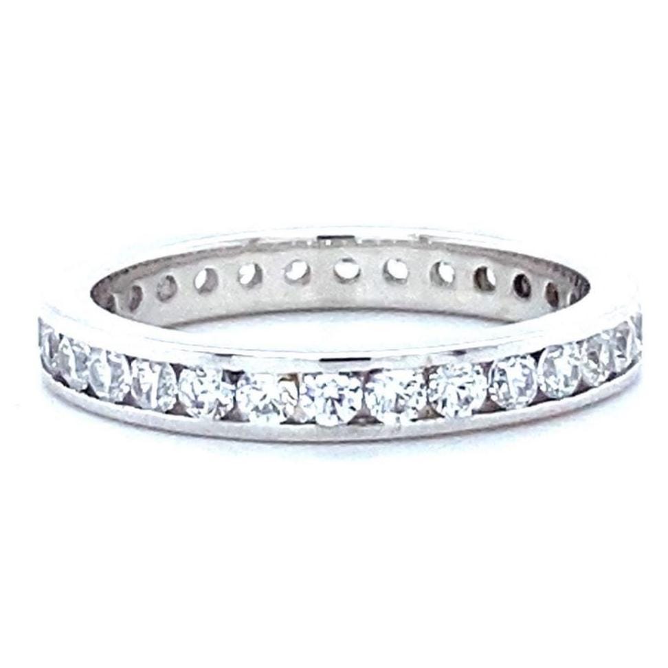 IGI Certified Lab grown Diamond Channel Eternity Band: 14k Solid Gold Stackable Infinity Ring
