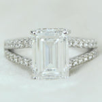 Load image into Gallery viewer, IGI Certified Lab Grown Emerald Cut Diamond Ring: 14k Solid Gold Solitaire Engagement Ring
