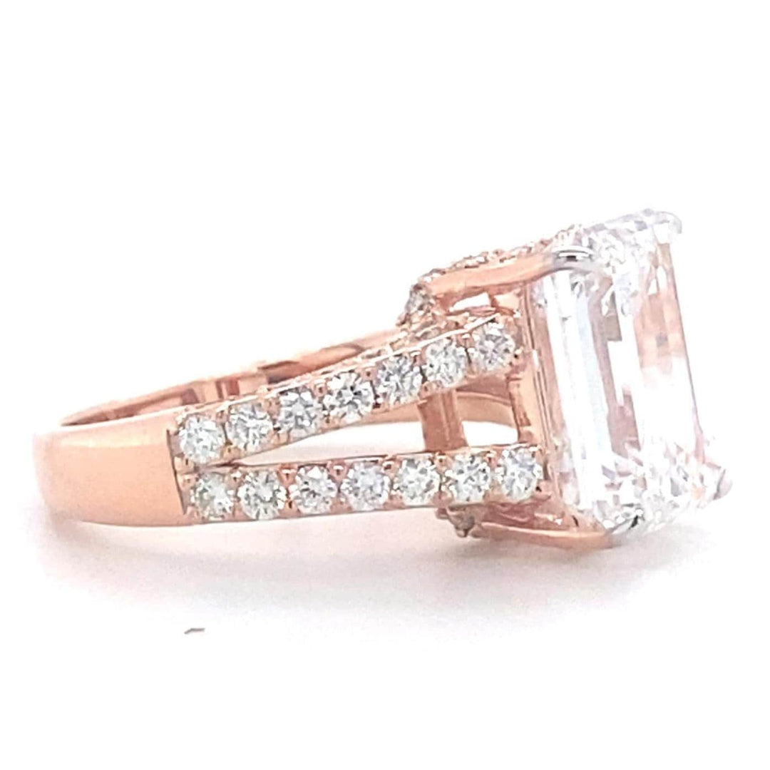 IGI Certified Lab Grown Emerald Cut Diamond Ring: 14k Solid Gold Solitaire Engagement Ring