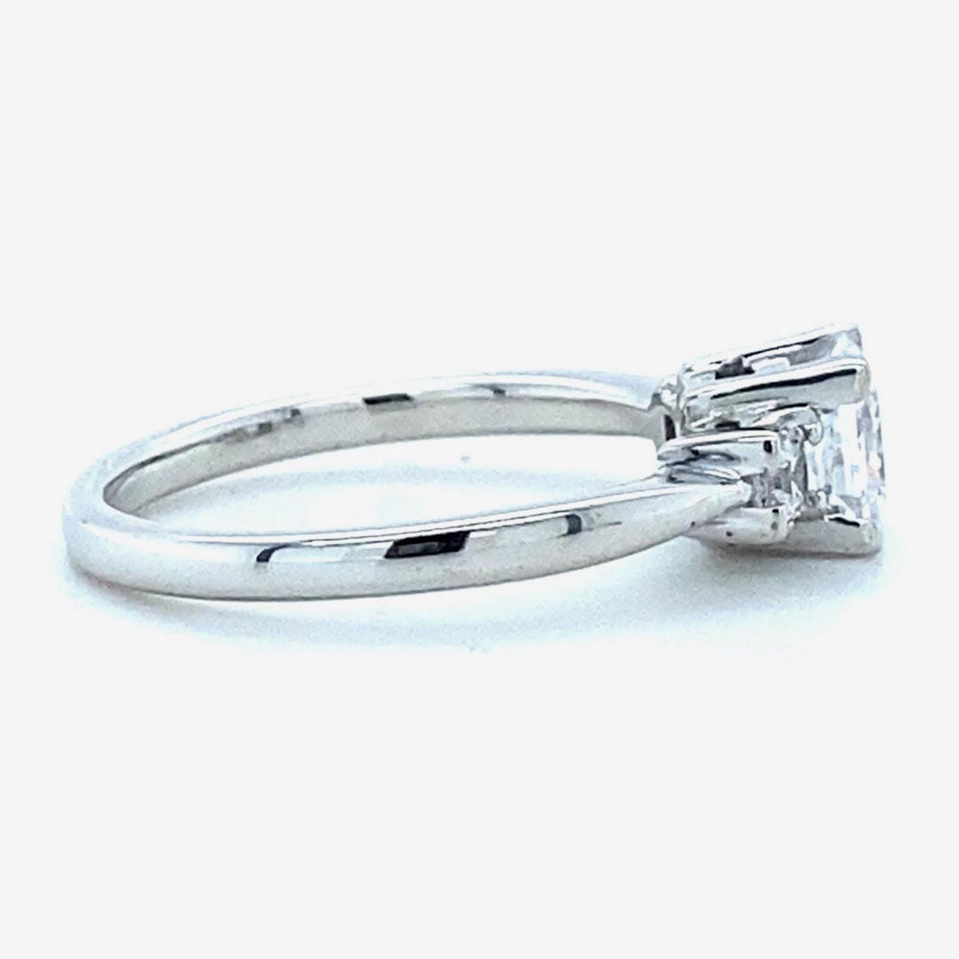 IGI Certified 3 Stone Lab grown Diamond: 14K Solid Gold Princess Solitaire Engagement Ring