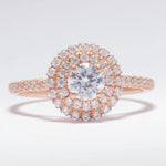 Load image into Gallery viewer, IGI Certified 0.70ct Lab grown Solitaire Halo Diamond ring: 14K Solid Gold Promise Wedding Ring
