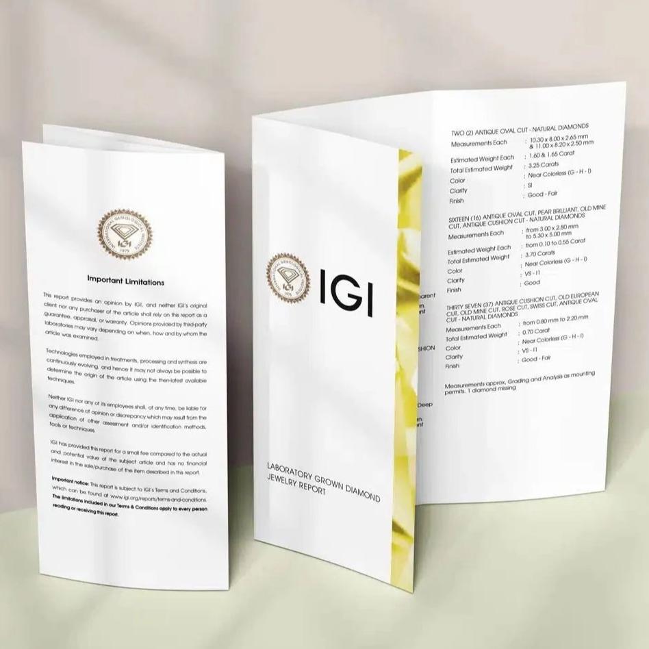 IGI Certified Lab grown Solitaire Diamond Engagement Ring: 14K Solid Gold Wedding Pave Band