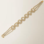 Load image into Gallery viewer, Multi-Shape Natural Diamond Double Halo Bracelet: 14k Solid Gold Bridal Jewellery, Certified Jewelry
