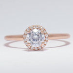 Load image into Gallery viewer, IGI Certified Lab Grown Diamond Engagement Ring: 14K Solid Gold Halo Solitaire Ring

