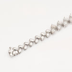 Load image into Gallery viewer, Pear Natural Diamond Tennis Bracelet: 14k Solid Gold Leaves Stackable Bracelet, HRD Certified, Ready To Ship
