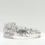 Load image into Gallery viewer, Triple Row Natural Diamond Wide Bracelet, 14k Solid Gold Cluster Illusion Cocktail Bracelet, IGI Certified, Ready To Ship
