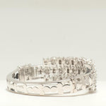 Load image into Gallery viewer, Triple Row Natural Diamond Wide Bracelet, 14k Solid Gold Cluster Illusion Cocktail Bracelet, IGI Certified, Ready To Ship
