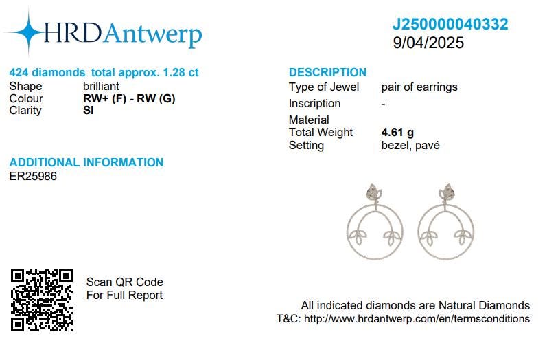Floral Hoop Natural Diamond Dangle Earrings: 14k Solid Gold Circle Drop Jewelry, HRD Certified,  Ready To Ship