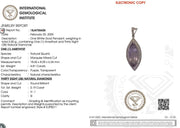 Marquise Amethyst Natural Diamond Pendant: 18k Solid Gold Halo Layering Gemstone Jewellery, Certified Jewelry, Ready To Ship