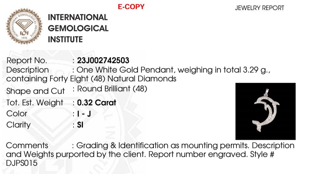 Dolphin Natural Diamond Pendant: 14k Solid Gold Ocean Layering Necklace, IGI Certified, Ready To Ship