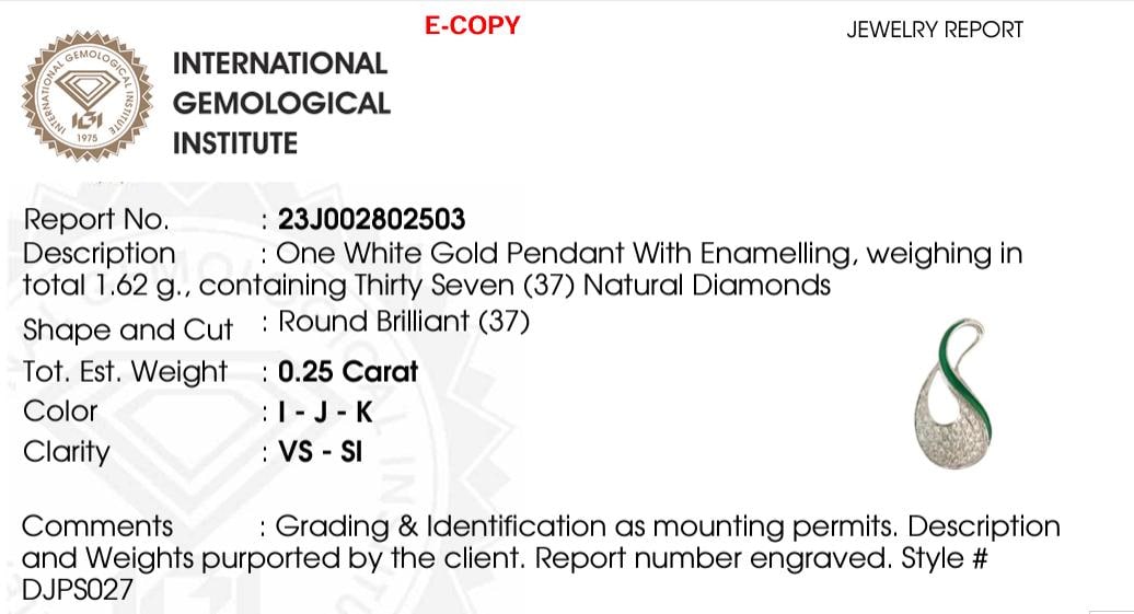 Teardrop Infinity Natural Diamond Pendant: 14k Solid Gold Enamel Cluster Stacking Necklace, IGI Certified, Ready To Ship