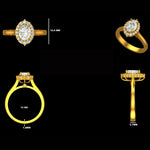 Load image into Gallery viewer, Halo Oval Solitaire Natural Diamond Ring: 14k Solid Gold Engagement Promise Ring, HRD Certified, Ready To Ship
