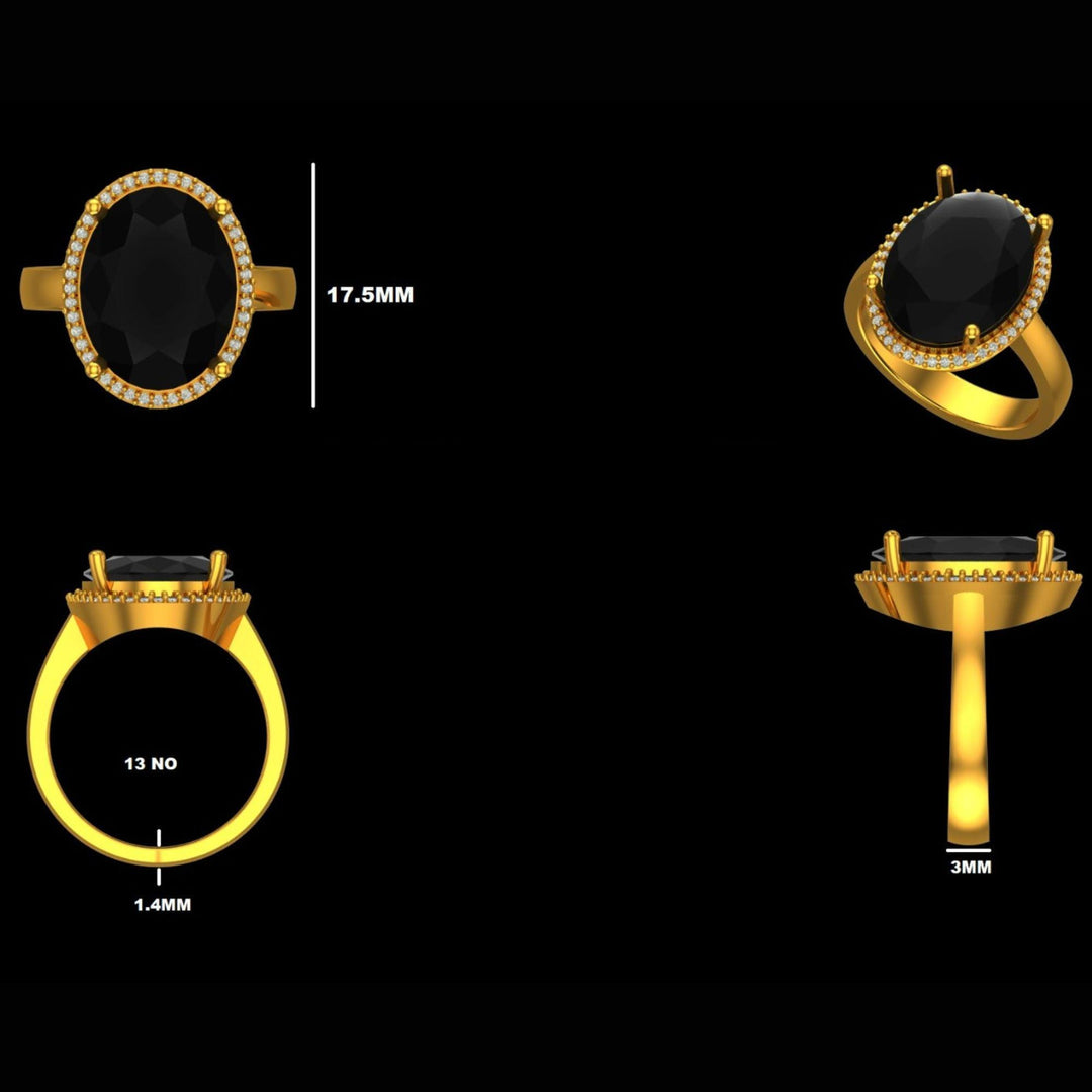 Oval Blue Sapphire Natural Diamond Ring: 14k Solid Gold Gemstone Halo Jewelry, HRD Certified, Ready To Ship