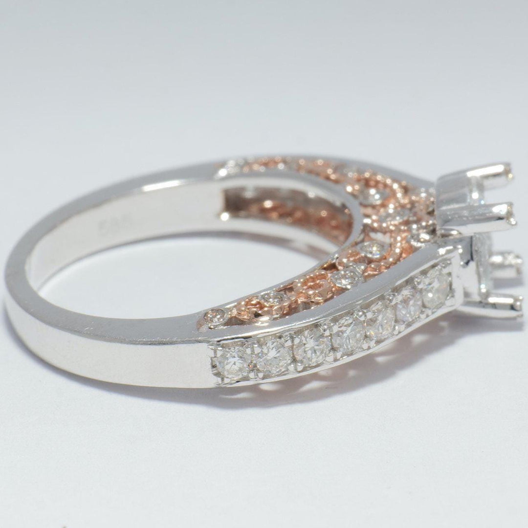 Illusion Set  Fancy Natural Diamond Ring: 14k Solid Gold Filigree Statement Ring, IGI Certified, Ready To Ship