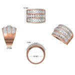 Load image into Gallery viewer, Wide Natural Diamond Eternity Ring: 14k Solid Gold Statement Cocktail Band Jewellery, Certified Jewelry
