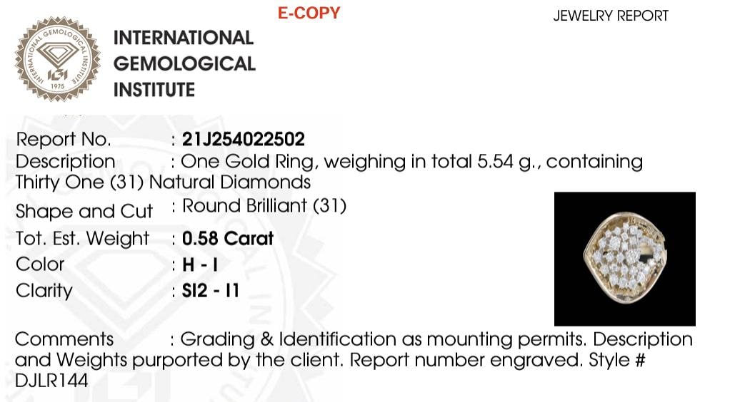 Leaf Cluster Natural Diamond Ring: 14k Solid Gold Bold Statement Jewelry, IGI Certified, Ready To Ship